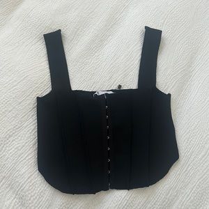 Zara Knit Corset Top NWT Size M Black